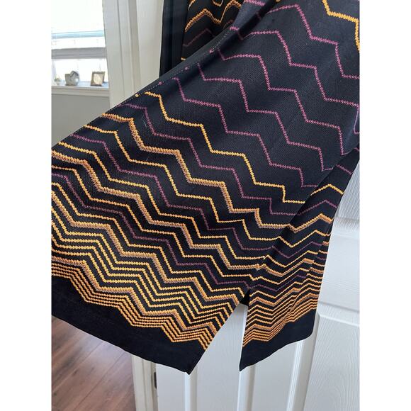 MISOOK Black Orange Magenta Chevron Knit Long Open Front Cardigan Sz 3X - Picture 6 of 14
